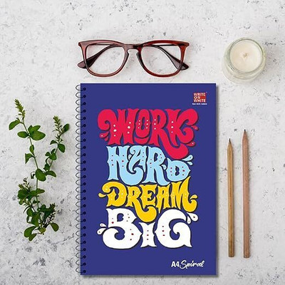 WRITE ON WHITE Notebook A4 Note Book Ruled 400 Pages(Multicolor, Pack of 4)