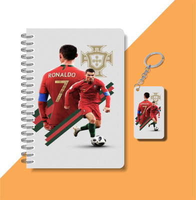 craft maniacs FOOTBALLER DIARY & KEYCHAIN A5 Notebook RULED 120 Pages(Multicolor)