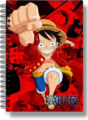 buddytales Luffy A5 Notebook – One Piece Anime Stationery for Students & Fans A5 Notebook Non Ruled 120 Pages(Red)