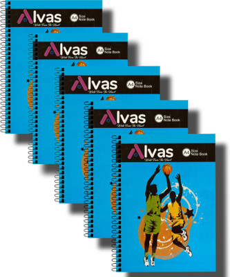 Alvass (200 Pages Each Notebook) A4 Notebook Spiral | Ruled | 200 Pages(Blue, Pack of 5)