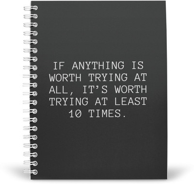 PurpleBees WORTH TRYING 10 TIMES Quotes Diary A5 | Motivational Diary A5 Diary Unruled 160 Pages(Multicolor)