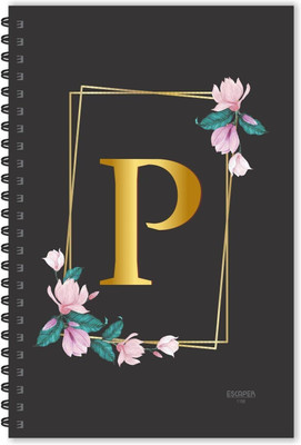 ESCAPER P letter diary (Ruled - A5), P initial Diary, P alphabet Notebook A5 Diary Ruled 160 Pages(MulticolorP)