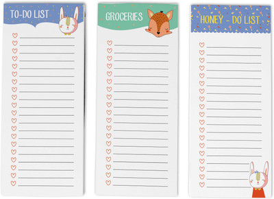 Inkdotpot To-Do List Notepads Regular Note Pad Unruled 150 Pages(Light Blue, Pack of 3)