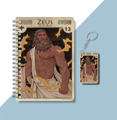 craft maniacs 2023 GOD COLLECTION A5 Notebook RULED 120 Pages(ZEUS DIARY + KEYCHAIN)