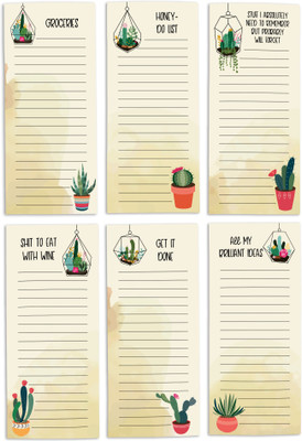 Inkdotpot Notepad Regular Note Pad Unruled 6 Pages(Light Beige, Pack of 6)