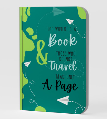 AccuPrints Flower motivational theme A5 Notebook Ruled 144 Pages(Green)