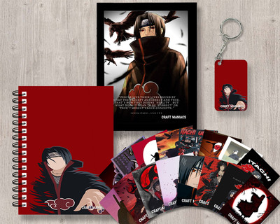 craft maniacs ITACHI UCHIHA GIFTING COMBO A5 Notebook RULED 120 Pages(Black)