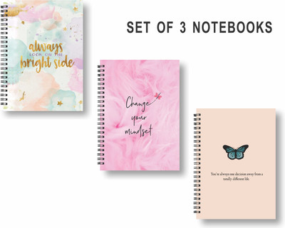 Papco Notebooks A5 Diary plain 144 Pages(Multicolor, Pack of 3)