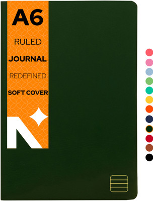 NEORAH Ruled Journal Notebook - 110 GSM - Softcover A6 Note Book Single Ruled 160 Pages(Dark Green)