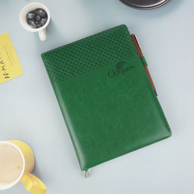 Erminio Palamino Go Green 2026 Corporate Diary, Premium Leather Cover with Pen B5 Diary Ruled 365 Pages(Green)