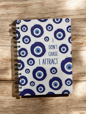 APNISTATIONERY Evileye Notebook Spiral A5 Diary A5 Diary 100 Pages(White, Blue, Black)