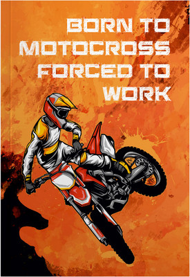 MOTOCUPID Born to Moto cross A5 Notebook plain 160 Pages(Orange)