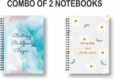 ROT RIX combo of 2 Notebooks A5 Diary ruled 144 Pages(Blue, White, Pack of 2)