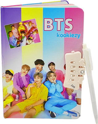 poksi BTS Music Theme Password Diary| Perfect for Gifting|| A5 Diary Ruling 160 Pages(Multicolor)