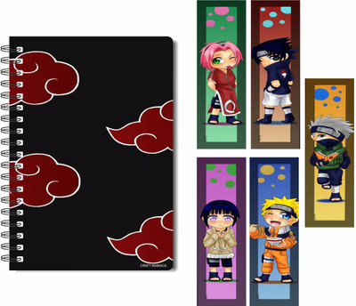 craft maniacs NARUTO DIARY & FREEBIE BOOKMARKS A5 Notebook RULED 100 Pages(Multicolor)