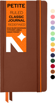 NEORAH - PETITE Ruled Journal Notebook - 110 GSM - Office Hardcover Notebook - Assorted Notebook Single Ruled 160 Pages(Brown)