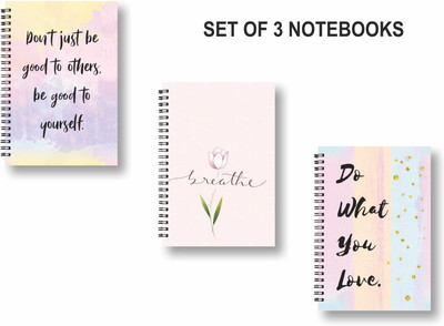 ROT RIX combo of 3 Notebooks A5 Diary Ruled 144 Pages(Multicolor, Pack of 3)