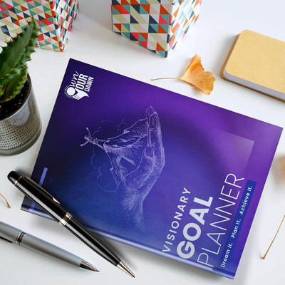 Own Your Dawn Dream Goals Planner A5 Planner Daily & Monthly Undated Planner to Increase Productivity & Hit Your Goals 389 Pages(Blue)