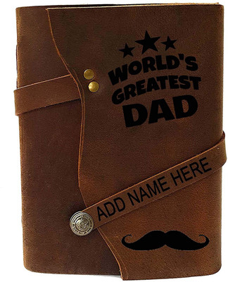 Rjkart Printed Leather Diary A5 Diary Unruled 200 Pages(Brown)