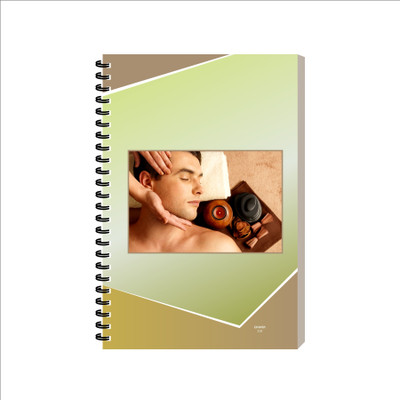 ESCAPER Spa Diary, Laminated Soft Cover Notepad, Spiral Diary Ruled, Notebook A5 Diary Ruled 160 Pages(Body Spa Design 5)