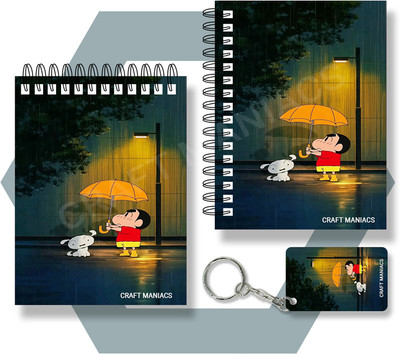 craft maniacs SHINCHAN NOTEBOOKS A6 Notebook UNRULED 100 Pages(Green)