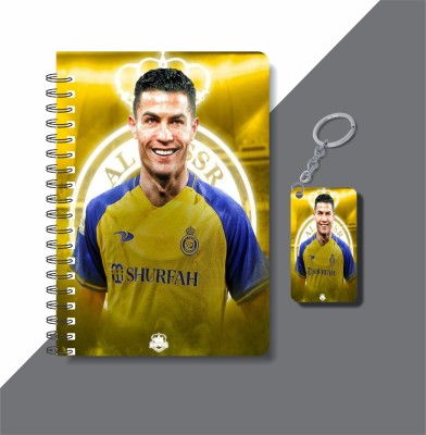 craft maniacs FOOTBALLER DIARY & KEYCHAIN A5 Diary RULED 120 Pages(Multicolor)