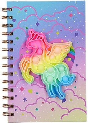 Vintager Trendy Designer Unicorn Popit Game Spiral Diary Fidget Game Notebook A5 Diary Ruled Pages 100 Pages(Multipurpose)