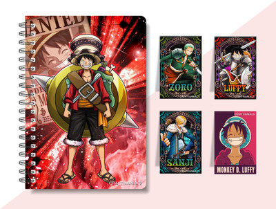 craft maniacs ANIME DIARY & 4 MAGNETIC BOOKMARKS A5 Diary RULED 160 Pages(Multicolor)
