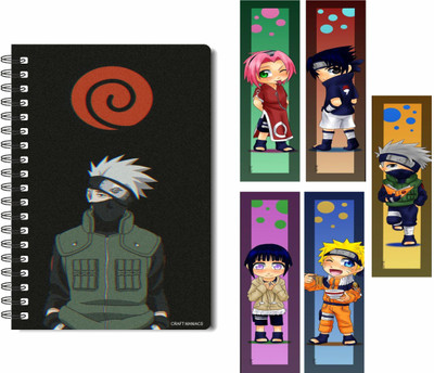 craft maniacs KAKASHI DIARY & FREEBIE BOOKMARKS A5 Diary RULED 100 Pages(Multicolor)
