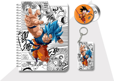 craft maniacs DRAGON BALL Z DIARY & 2 FREEBIE A5 Notebook RULED 120 Pages(Multicolor, Pack of 3)