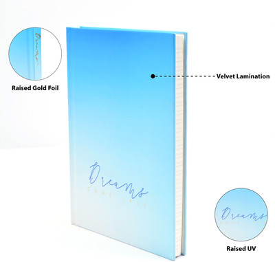 Memorys Dream Series A5 Hardbound Notebook Premium 80 GSM Natural Shade Paper A5 Diary Ruled 192 Pages(Blue)