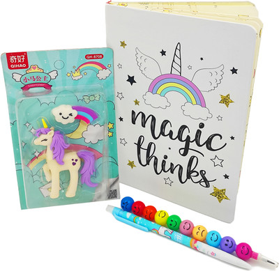 poksi Combo A5 Gift Set Ruled 100 Pages(Multicolor, Pack of 4)