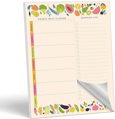 mudrit Magnetic Weekly Meal Planner Notepad Regular Note Pad Ruled 52 Pages(Multicolor)