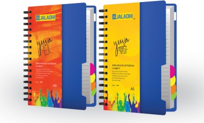 JALADHI 5 Subject Notebook Pack of 2 A5 Notebook Ruled 400 Pages(Multicolor, Pack of 2)