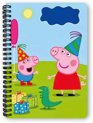 Goku Ki Dukan Peppa Pig School Notebook |Free Stickers A5 Diary Unruled 150 Pages(Mulitcolour)