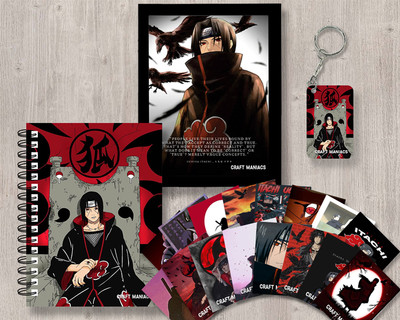 craft maniacs ITACHI UCHIHA GIFTING COMBO A5 Notebook RULED 120 Pages(Black)