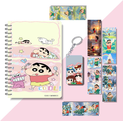 craft maniacs 2025 SHINCHAN DIARY & 6 FREEBIE BOOKMARKS & ONE KEYCHAIN A5 Diary RULED 160 Pages(Multicolor)