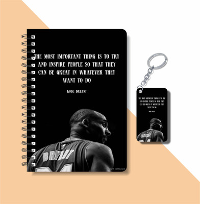 craft maniacs 2023 KOBE DIARY + KEYCHAIN A5 Note Book RULED 160 Pages(Multicolor)