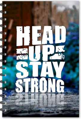 ESCAPER Head Up Stay Strong (Ruled - A5 Size - 8.5 x 5.5 inches) Designer Diary, Notebook, Notepad A5 Diary Ruled 160 Pages(Multicolor)