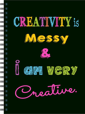 Nourish Creativity is Messy Ruled Pages Small A5 Diary Ruled 75 Pages(White)