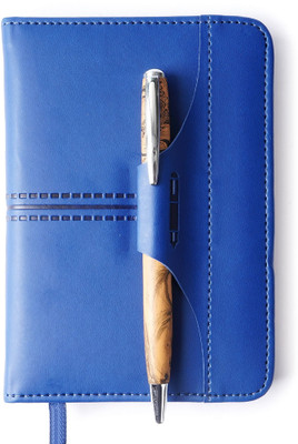 FINER THREADS (PU) polyurethane Handmade Journals Diaries (Pen Not Include) Pocket-size Notebook Rulled 80 Pages(Blue)