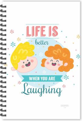 ESCAPER Life is better when you are Laughing Designer Quotes Diary (Ruled A5) A5 Diary Ruled 160 Pages(Multicolor)