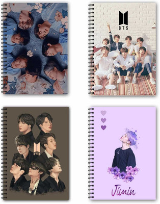 craft maniacs BTS ARMY COMBO OF 4 A5 RULED160 PAGES DIARIES AT BEST PRICE A5 Diary RULED 160 Pages(Multicolor, Pack of 4)