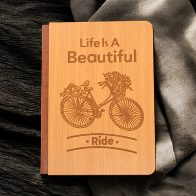 CAMPIO Life is a Beautiful Ride A5 Diary Handcrafted 100 Pages(Wooden)