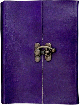 Anshika International genuine leather notebook A6 Notebook unruled 100 Pages(Blue)