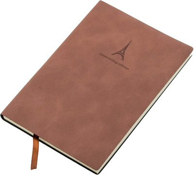 ABTRIX WITH AB Composition Personal Diary Travel Journal Notebook Soft Fine Faux Leather Cover A5 Diary Ruled 192 Pages(Brown)