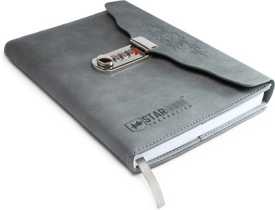 Stargood Innovation Lock Diary A5 Diary Single Ruled 162 Pages(Ash Grey)