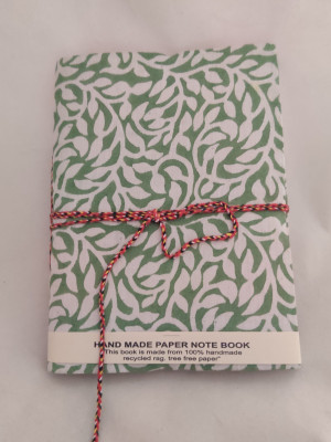 Hot shopper Recycled hand made diary Book-size Diary 80 Pages(Green and white)