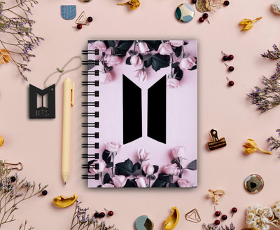 DI-KRAFT BTS Printed Diary for Home and office use A5 Diary Unruled 160 Pages(Light Pink)