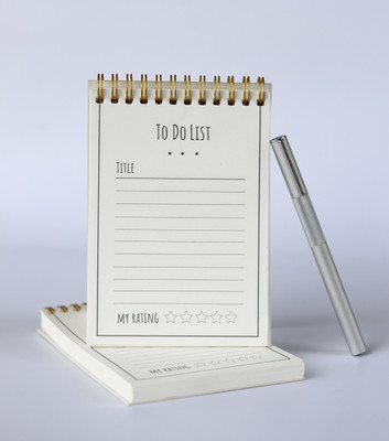 INNAXA Spiral To Do List Planners A6 Note Pad Ruled 50 Pages(White, Pack of 2)